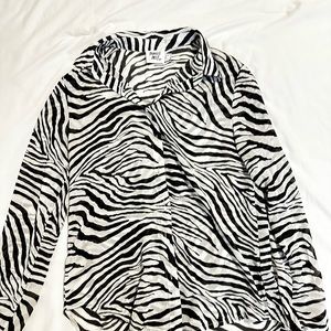 Princess Polly - Zebra Striped - Button Down Blouse - Size 6 / M